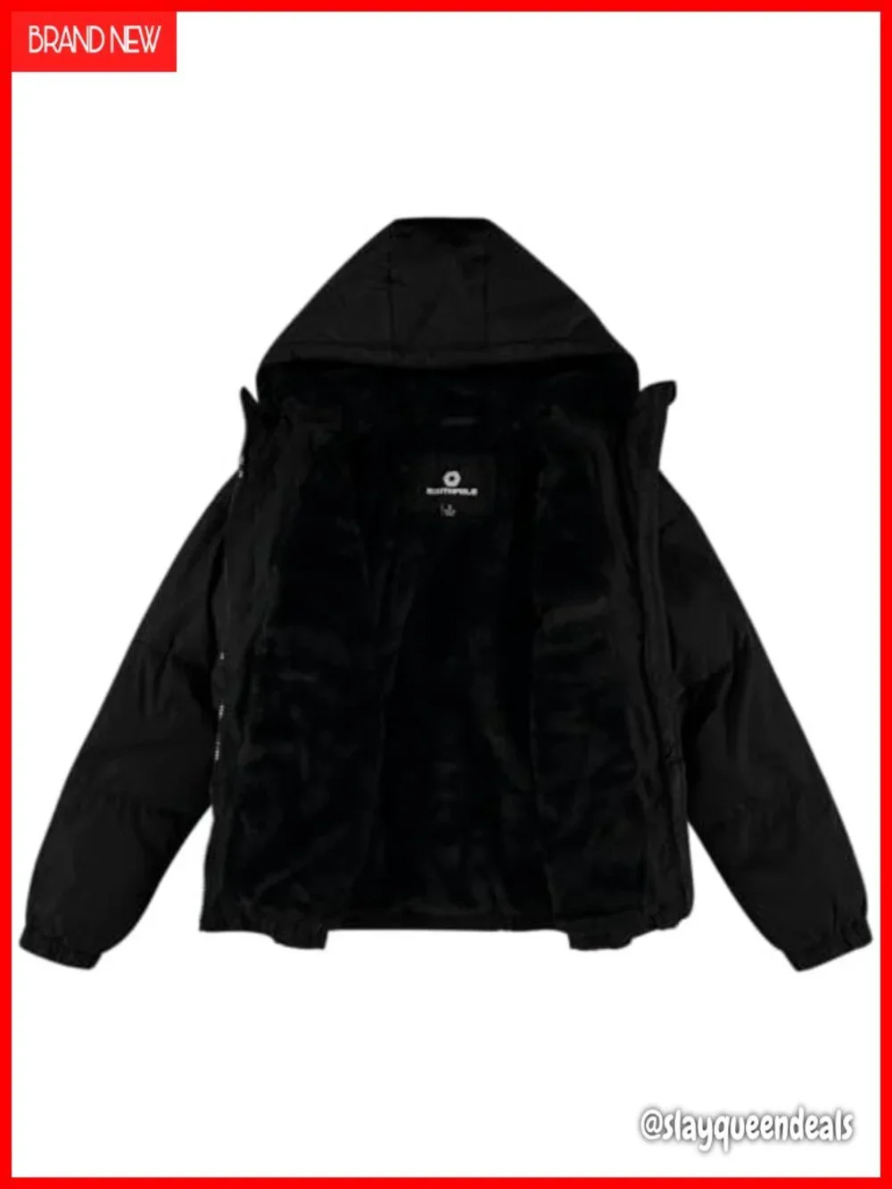 Women's Puffer Jacket Wind & Water Resistant Hooded Coat Faux Fur Trim Quilted